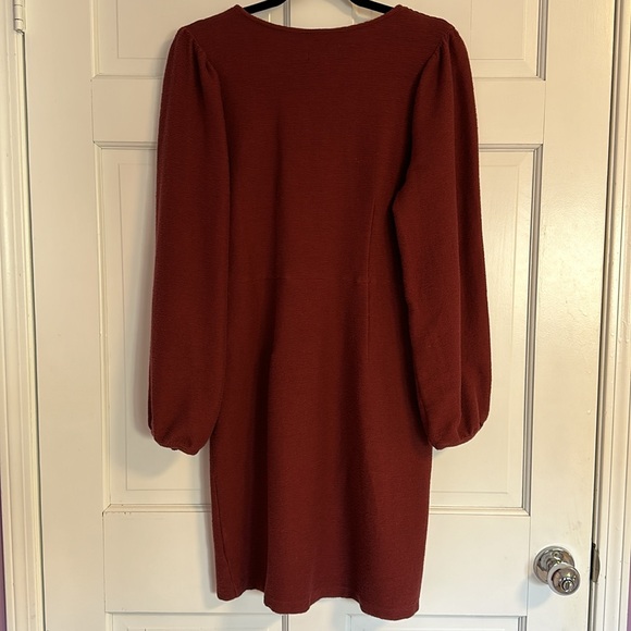Madewell Cotton Autumn Texture and Thread Dress Size XL Dusty Burgundy - Picture 5 of 11
